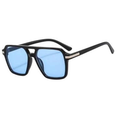 Imagem de Óculos de sol vintage grandes para homens e mulheres, lentes pretas, masculino e feminino, UV400 (TTYJ269-3)