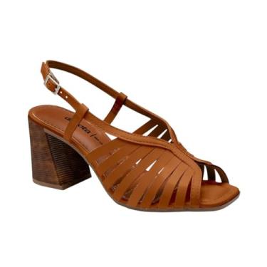 Imagem de Sandália Salto Bloco Médio Tiras Vazadas Dakota Y9233 (Caramelo, BR, Adulto, Numérico, 36)