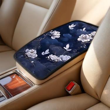 Imagem de AOHMPT Capa de apoio de braço para carro - Protetor de almofada de console central de carro contra garras de animais de estimação, sujeira e dedos pegajosos, acessório de decoração automotiva