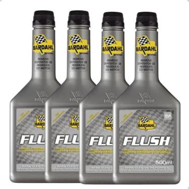 Imagem de Kit 4 Aditivo Limpeza Motor Carter Bardahl Flush 500ml Cinza, Cinza, Ú