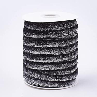 Imagem de 1 rolo de 50 metros de fita brilhante com glitter, fita de poliéster e nylon, ornamento de fita colorida para embrulho de presente, buquê de flores, laços de cabelo, decorações de aniversário de