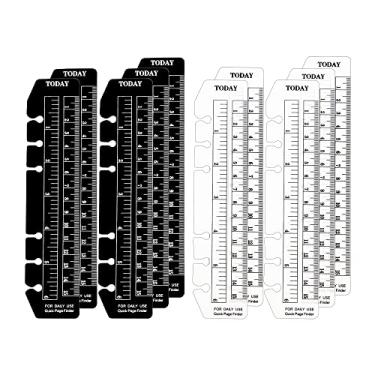Imagem de Pacote com 10 réguas de plástico transparente/preto de 17,78 cm para fichário A6 com 6 furos, régua de encaixe e marcador de página divisor de página de medição de régua de hoje (5 pacotes transparentes, pacote com 5, preto, pacote com 5 unidades transparentes)
