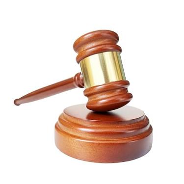 Imagem de Conjunto de martelo e bloco de madeira feito à mão, acessório de mesa perfeito para presidentes do conselho, leilão, juiz, leilão, venda, reuniões, presidentes de clubes locais (bloco redondo)