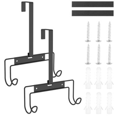 Imagem de 2 peças de cabides de tábua de passar sobre a porta, tábuas de ferro com parafusos, serve para portas de 4,16 cm suporte de tábua de passar roupa para lavanderias domésticas, salas de utilidades