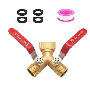 Imagem de Divisor de mangueira resistente de 2 vias, rosca direita de 3/4 polegadas, válvula Y divisor de mangueira de jardim com cabo longo de aço inoxidável 304, divisor de torneira externa para irrigação
