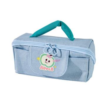 Imagem de Estojo de lápis em tecido jeans de grande capacidade com alça 20,5 x 8,5 x 9 cm