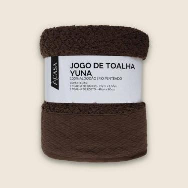 Imagem de Jogo de Toalha Yuna com 2 Peças Algodão Marrom - A\CASA