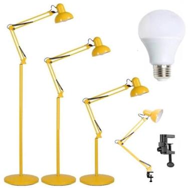 Imagem de Luminária Piso Chão 1,90m Articulada Abajur Gimpo 930B + 1 Lâmpada LED