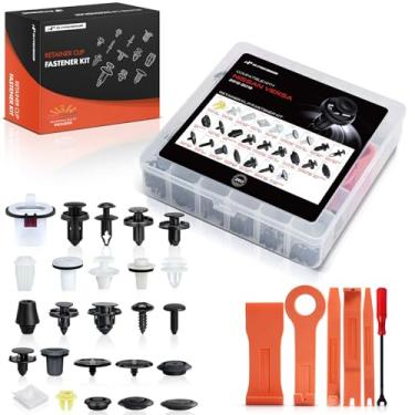 Imagem de A-Premium Kit de clipe de retentor de carro de 250 peças (25 tamanhos) compatível com Nissan Versa 2012-2019 para-choque para-choque capa isolamento guarnição auto pino plástico rebite conjunto de