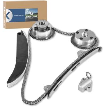 Imagem de KELOKE Kit de corrente de distribuição com engrenagem CVVT compatível com 2.0L Hyundai Elantra/Elantra GT/Tucson 2014-2017 & Kia 2.0L Forte/Forte Koup/Soul 2014-2016, motor G4NC, substituição # 24350