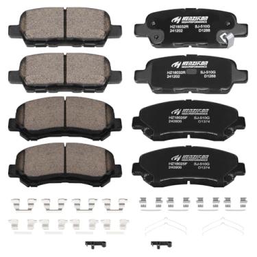 Imagem de HYFTJYZ Conjunto de pastilhas de freio dianteiras e traseiras de substituição compatível com Nissan Juke Nissan Maxima e Nissan Sentra, kit dianteiro e traseiro de pastilhas de freio de disco de