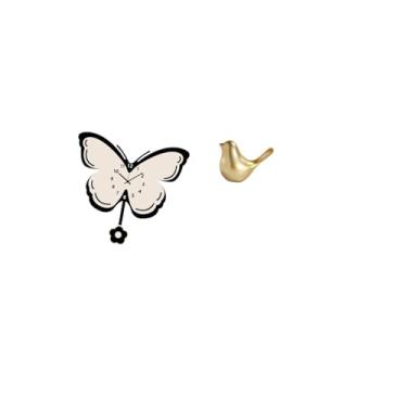 Imagem de Fenteer Relógio de Parede de Borboleta em Acrílico, Decorativo, Anti-taque, para Escritório, Sala de Jantar, Quarto Infantil, Fazenda, Pássaros Dourados