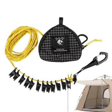 Imagem de Varal portátil para viagens internas, de varal portátil para viagens | Corda para secar roupa | Varal de acampamento ao ar livre, portátil à prova de do varal do curso, corda de secagem da lavanderia