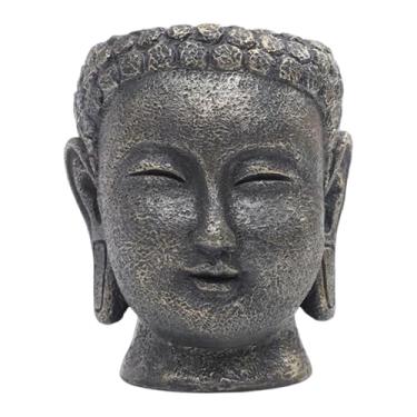 Imagem de Generic Vaso de flores em formato de cabeça de Buda, ideal para decoração, presente e artesanato. Perfeito para jardim, quintal, café e pátio, 9 Cm X 9.4 Cm X 11 Cm