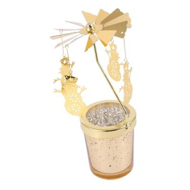 Imagem de 1 castiçal giratório elegante decoração de mesa de ferro para festas de Natal, jantares românticos, celebrações de inverno, castiçal exclusivo para decoração de casa