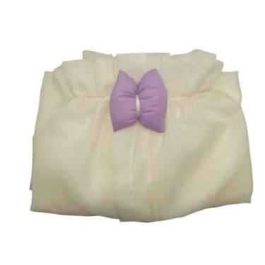 Imagem de Mosquiteiro para Berço em Voil de Seda Luxo – Cortinado Delicado p/Berço Americano, Acabamento em Cetim, Proteção Antimosquito(MosquiteiroVoilPalhaLavanda)