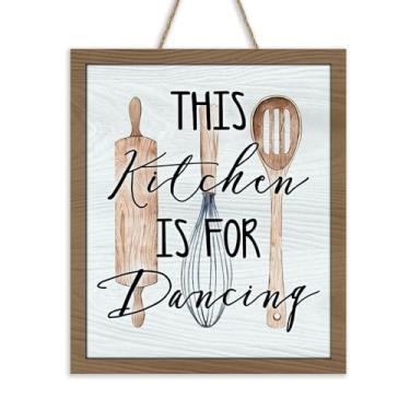 Imagem de Bolisom Esta placa de cozinha é para dançar na porta da frente, cabide de madeira engraçado para uso externo, varanda, decoração de casa, guirlanda de madeira rústica de fazenda, decoração interna