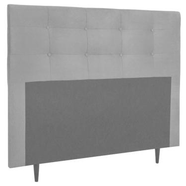 Imagem de Cabeceira Estofada Cama Box Casal 140 Cm Helena Suede Cinza