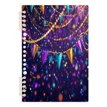 Imagem de Burbuja Caderno de contas para decoração de carnaval, papel pautado universitário A5 com 60 folhas, fichário para escritório, 1 pacote