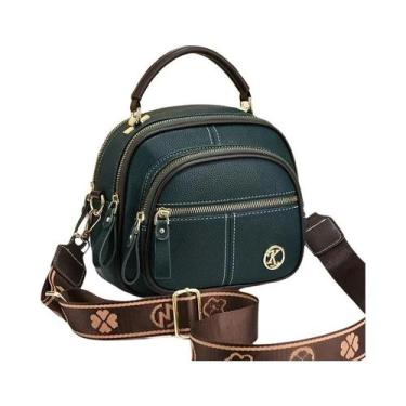 Imagem de Bolsa de ombro feminina luxuosa com vários bolsos, bolsa de couro rígi