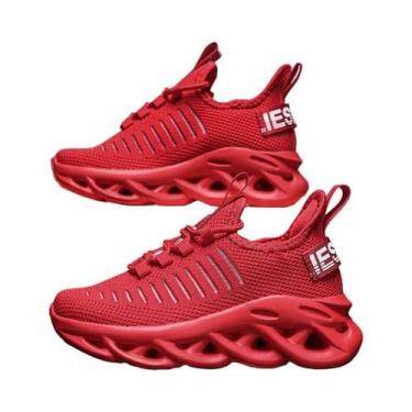 Imagem de Tênis Infantil Unissex Respirável Em Malha Confortável Para Corrida Ao