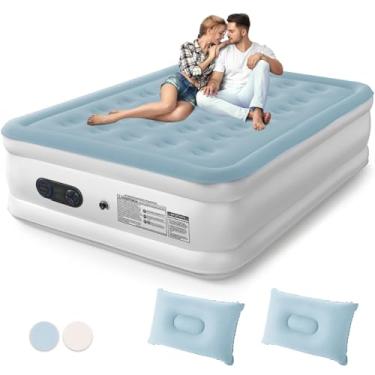 Imagem de Colchão Inflável Casal VentoEco 200x152cm, Colchão Inflável Casal com Bomba Integrada Automática, Colchao Inflavel Casal com Bomba 45cm Altura Premium, Cochao de Casal Inflável com Massagem 3D