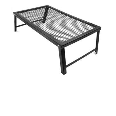 Imagem de KIMISS Mini Mesa Dobrável para Acampamento Ao Ar Livre Com Grelha de Armazenamento Integrada – Rack Portátil para Piquenique e Churrasco, Construção Em Ferro para Fácil Configuração
