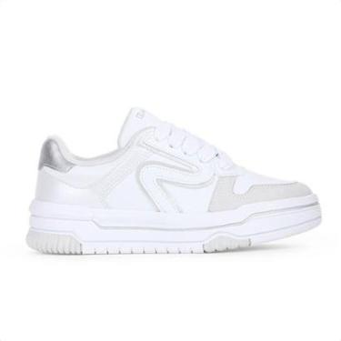 Imagem de Tênis Ramarim Camurça Plus Branco e Prata - Feminino-Feminino