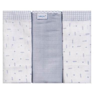 Imagem de Fralda para Bebê 03 Unidades 65 cm x 67 cm Baby Joy, Flechas Azul