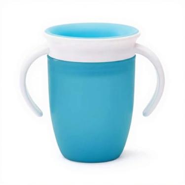 Imagem de Copo de Treinamento Anti-Vazamento para Bebê, 360 Graus, Verde, Plástico PP e Silicone, 200ml, Com Alças Ergonômicas, Livre de BPA, Para Crianças Acima de 6 Meses (AZUL)