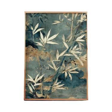 Imagem de Pôster Vintage Ukiyo-e De Árvore De Pinheiro E Grua Japonesa, Arte De 