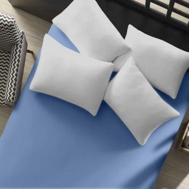 Imagem de Lençol em Malha Solteiro com elástico Doce Vida - Portallar, AZUL JEAN