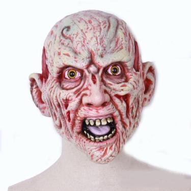 Imagem de Máscara, esqueleto assustador, látex, fantasia facial, festa de Hallow