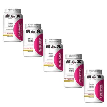 Imagem de Kit 5 Femini Whey - 900g Baunilha - Max Titanium-Unissex