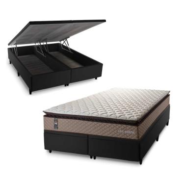 Imagem de Cama Box Baú Atlanta Espuma D45 193x203 Bege King House