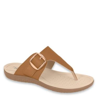 Imagem de Tamanco Feminino Ajustável Conforto Fivela Modare 7125.253, Camel napa