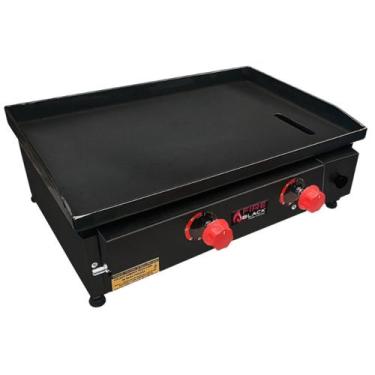 Imagem de Chapa de Lanche Industrial Profissional 5mm à Gás 60x40cm BlackFire - 