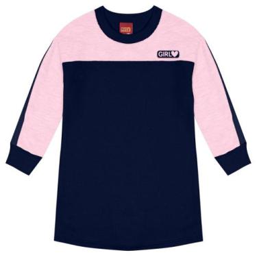 Imagem de Vestido Infantil Menina Inverno Moletom Peluciado Confortável Sofistic