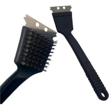 Imagem de Escova de Aço limpa Grelha e Churrasqueira com Raspador - Grill Churra