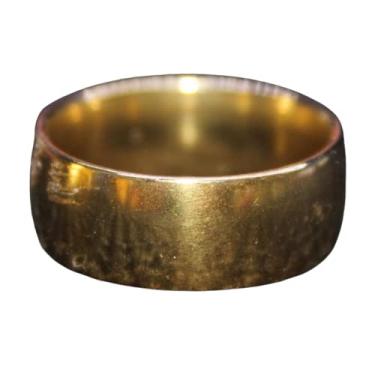 Imagem de Kit alianças de casamento 8mm + anel solitário banhados a ouro 18k + estojo