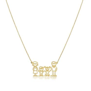 Imagem de Colar Personalizado De Familia Folheado Em Ouro 18K Integran