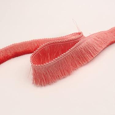 Imagem de 1m de espessura de poliéster renda guarnição chapelaria vestuário travesseiro decoração fita franja colorida 2,8 cm rosa branco preto cinza verde, no4