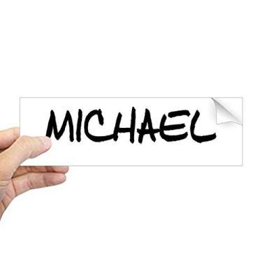 Imagem de DIYthinker Adesivo de para-choque retangular Michael com caligrafia especial e nome inglês para janela