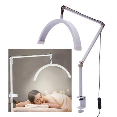 Imagem de Luminaria Estetica Mesa Arco Meia Lua 3 Tons Ajustavel Suporte Celular Limpeza Pele Rosto Tatuagem Estudio Maquiagem Cilios Sobrancelha