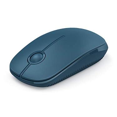Imagem de Mouse sem fio Vssoplor, mouse portátil fino de 2,4 G com nano receptor, mouse óptico silencioso para notebook, PC, laptop, computador - azul safira