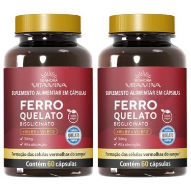 Imagem de Ferro Quelato Bisglicinato com Vitaminas B9 e B12 - Vegano 120 cápsulas