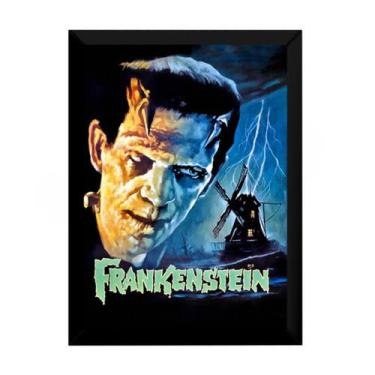 Imagem de Quadro Poster Decorativo Arte Frankenstein Retro 42x29cm - Fanarte