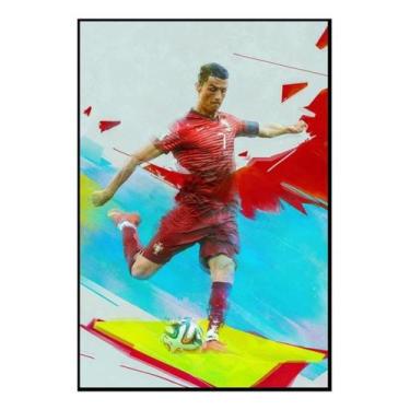 Imagem de Quadro Jogador Cristiano Ronaldo Arte Moldura 42x29cm - Fanarte
