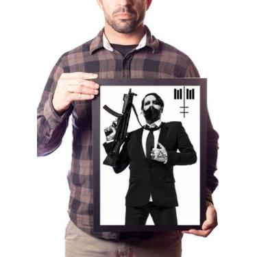 Imagem de Quadro Marilyn Manson Foto Pôster Moldurado - Fanarte