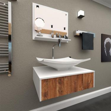 Imagem de Gabinete Para Banheiro Com Cuba + Espelheira Madri 50 Cm Western